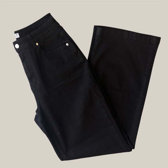 NWOT Black Wide Straight Leg Jeans | Women’s 10 | Classic Denim - Picture 1 of 5